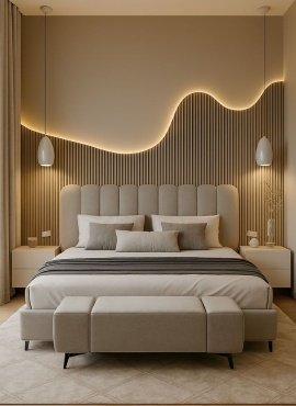WPC Wall Panel for Bedroom