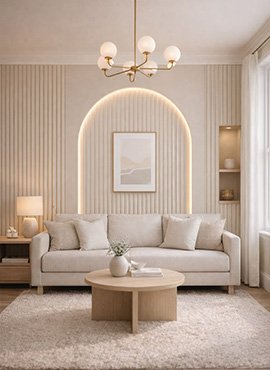 Fluted Wall Panel for Living Room