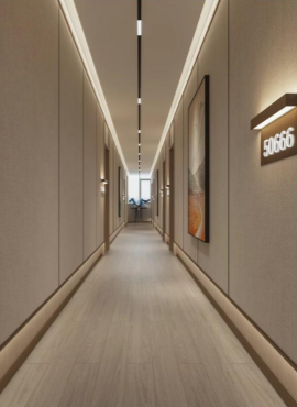 Fabric Wallcovering Solution for Hotel Corridor