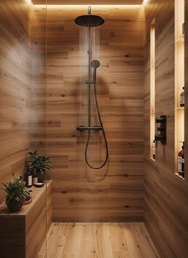 Wood Grain Shower Wall Panels for Spa