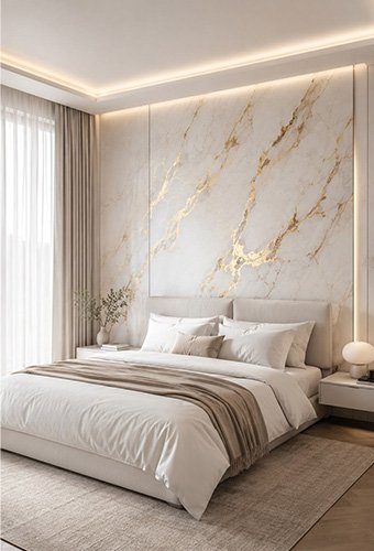 Marble Effect Bedroom Wall Panels for Hotel
