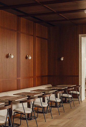 Wood Grain Dining Room Wall Panel for Restaurant